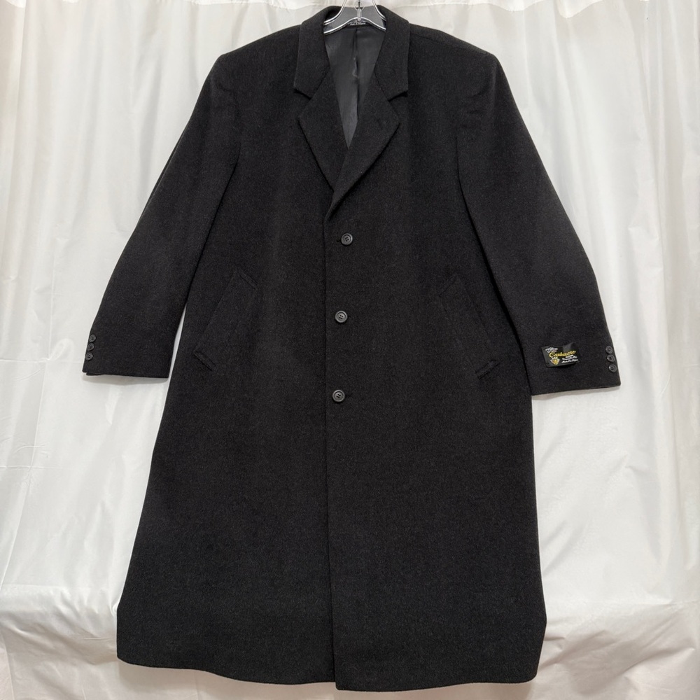 Norman Wells, dawahares, Classic Black Men's cashmere blend Trench Coat